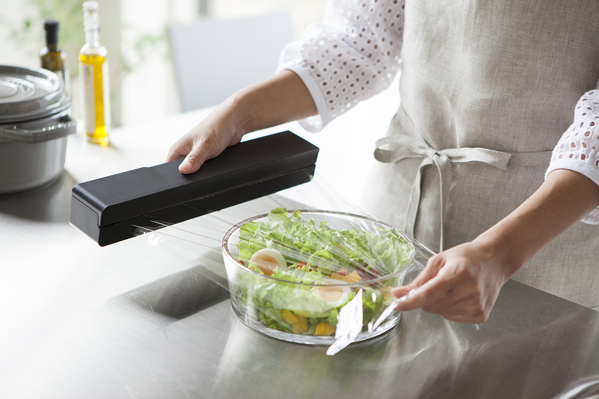 Tower Distributeur de Film Alimentaire magnétique, noir