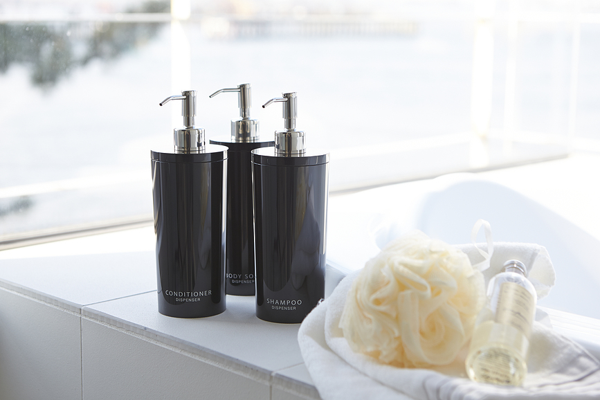 Tower Distributeur de Savon et Liquide, noir