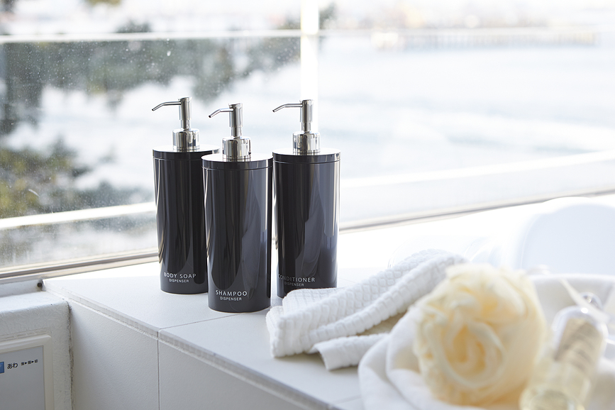 Tower Distributeur de Savon et Liquide, noir