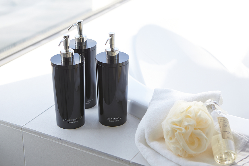 Tower Distributeur de Savon et Liquide, noir