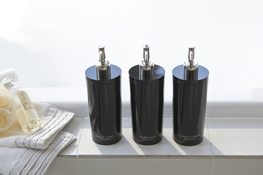 Tower Distributeur de Savon et Liquide, noir