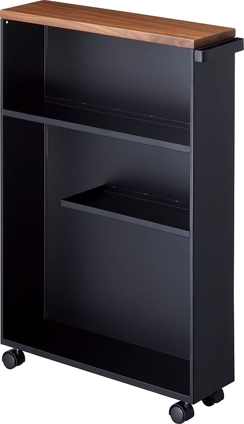 Tower Rolling Slim Badezimmerschrank schwarz auf Rollen