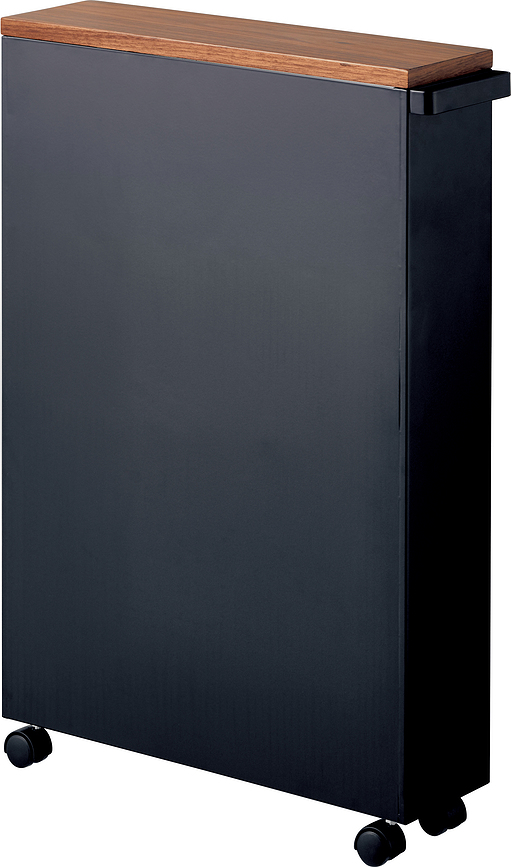 Tower Rolling Slim Étagère de salle de bain à roulettes, noire