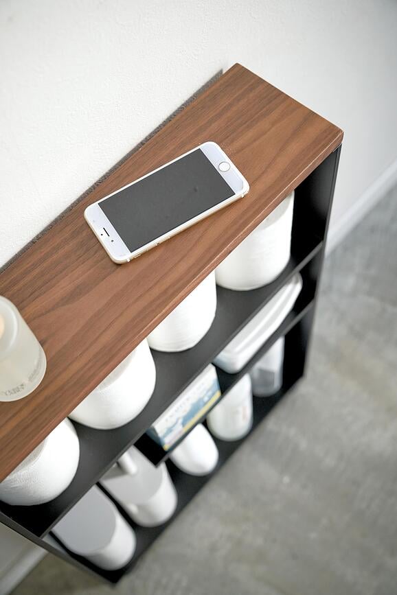 Tower Rolling Slim Ραφιέρα Μπάνιου με ροδάκια, μαύρη