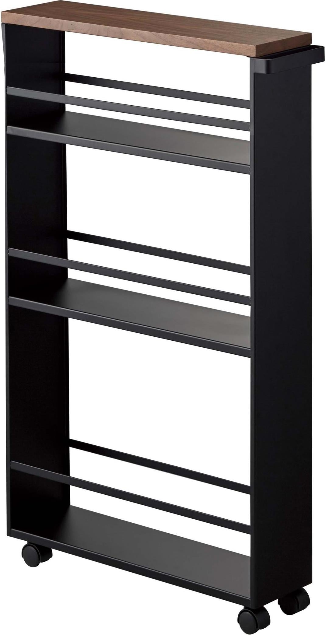 Tower Rolling Slim Regal schwarz auf Rollen