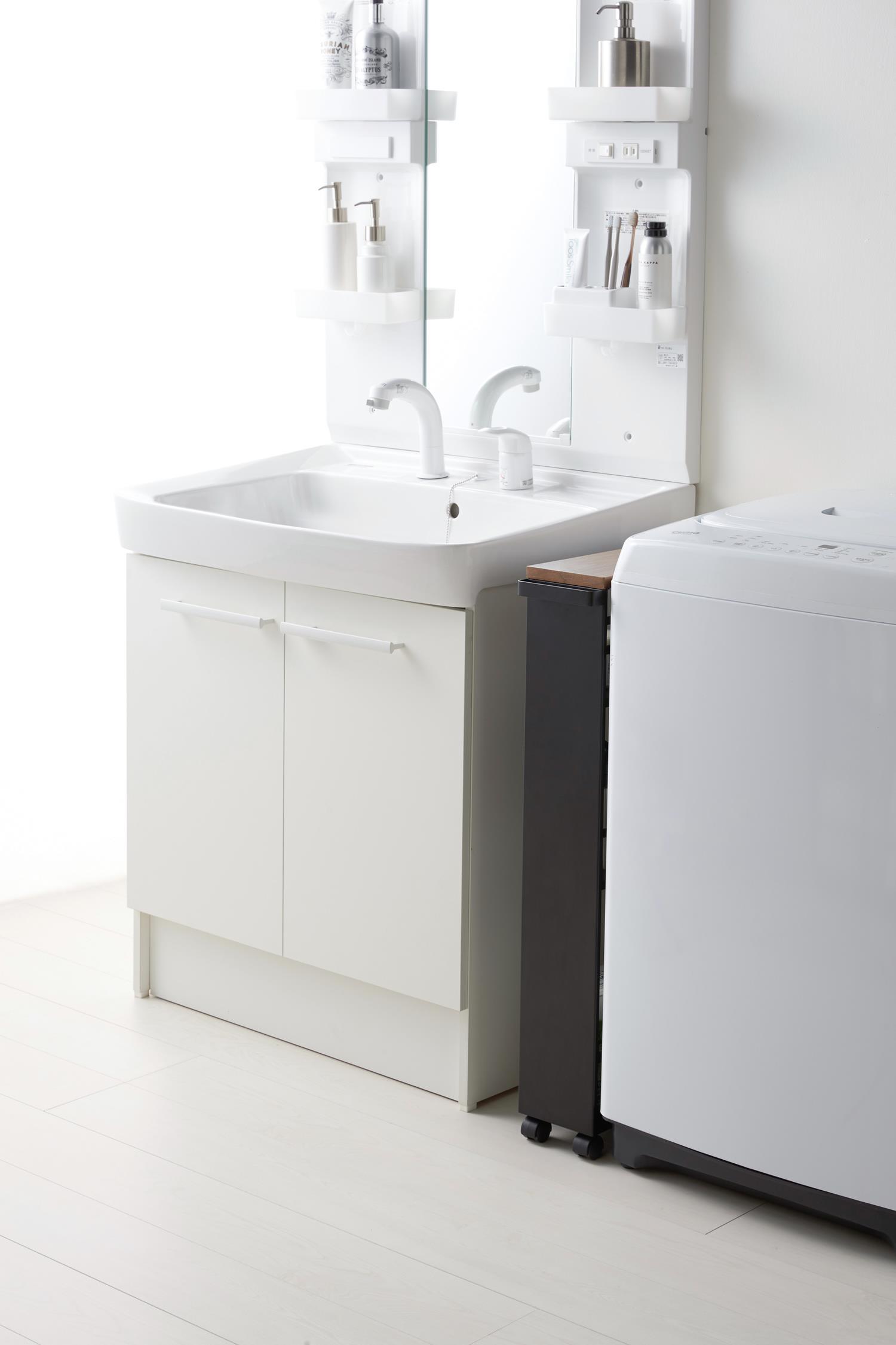 Yamazaki Tower Rolling Slim Bathroom Cart - White