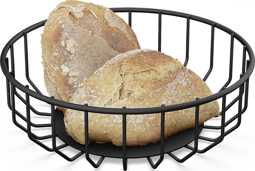 Abasso Panier à Pain, 23,5 cm, noir