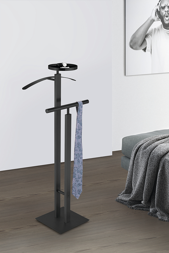 Atacio Portemanteau sur Pied 108 cm, acier inoxydable mat