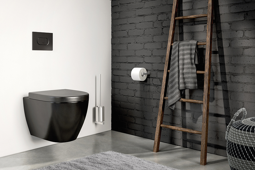 Carvo Brosse WC murale, acier thermolaqué, noire