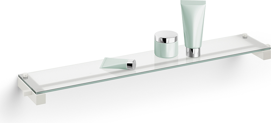 Carvo Étagère de salle de bain, blanche, acier thermolaqué