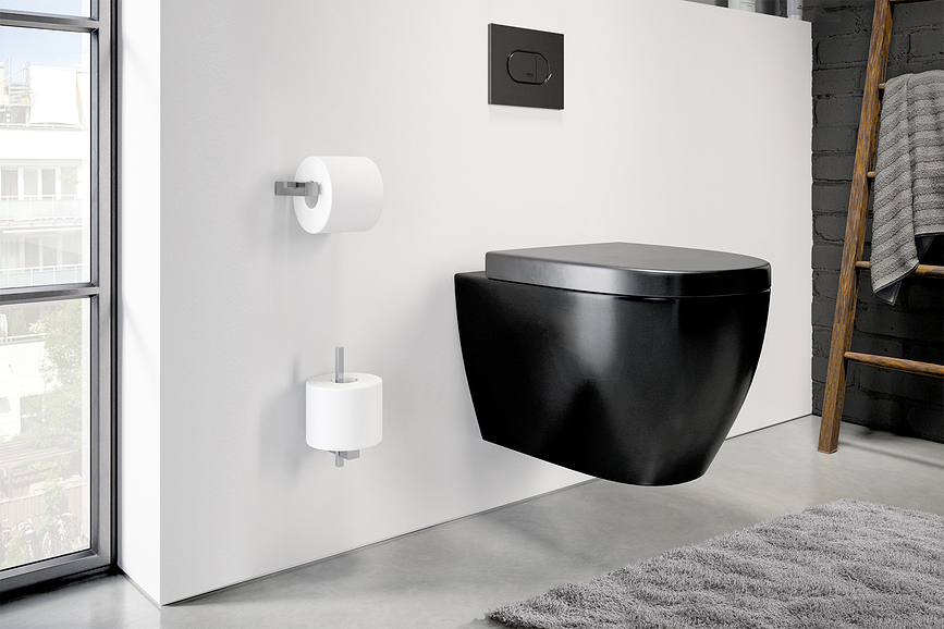 Carvo Porte-papier toilette, acier thermolaqué, noir