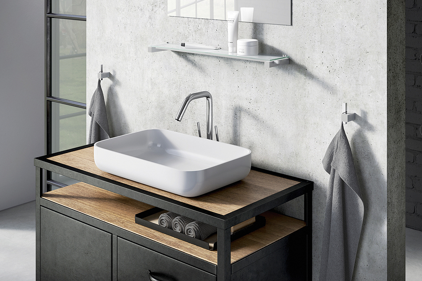 Carvo Patère de Salle de Bain, acier thermolaqué, noire