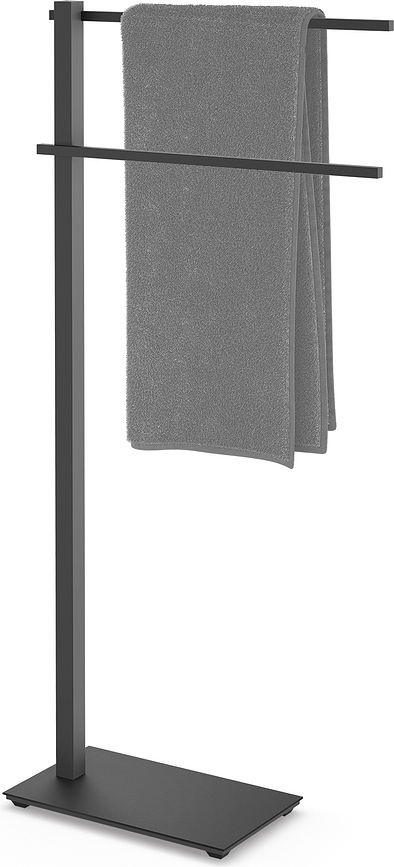 Carvo Porte-Serviettes, noir, en acier poudré