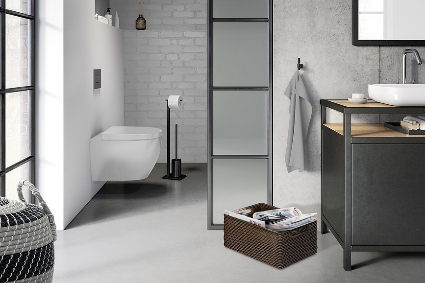 Carvo Četka za WC s držačem za papir bijela čelik premazan prahom