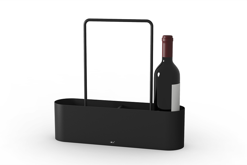 Cestino portabottiglie Umo 38,5 cm, nero