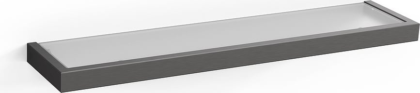 Estante de Baño de cristal mate Linea, 46,5 cm, color grafito, con revestimiento PVD
