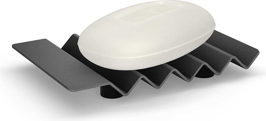 Jabonera de acero inoxidable Opeta, 14 cm, mate