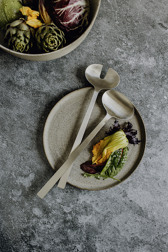 Lenora Cuillères à salade, noires, Lot de 2