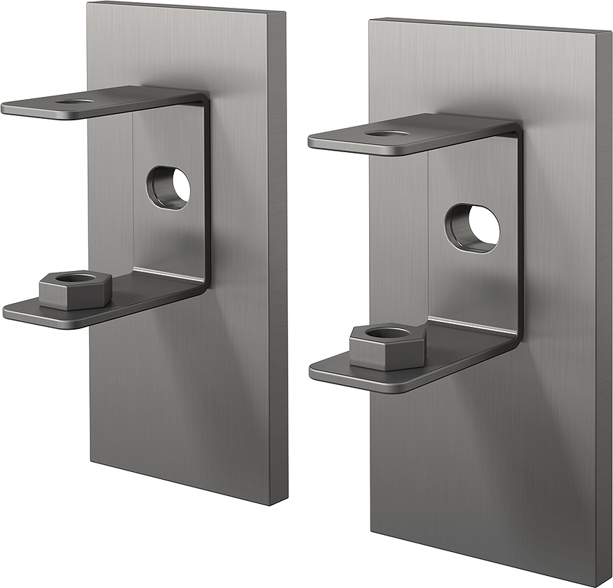 Linea Adaptateur pour colle, avec revêtement PVD, graphite, Lot de 2