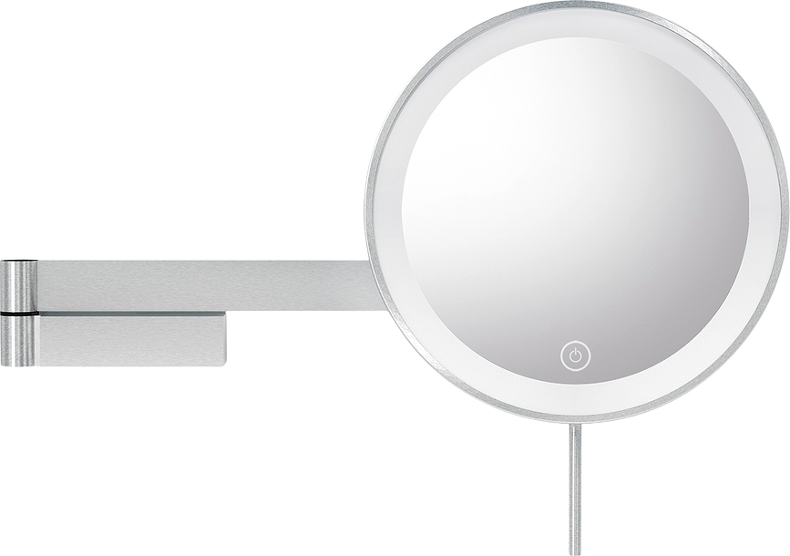 Linea Καθρέφτης Μακιγιάζ επιτοίχιος, με μεγέθυνση x5, με φωτισμό LED, ασημί