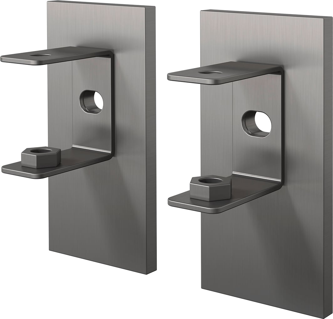 Linea Klebeadapter mit PVD-Beschichtung, graphit, 2 St.