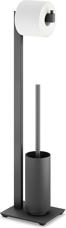 Linea Support de Papier Toilette sur pied avec brosse WC, noir