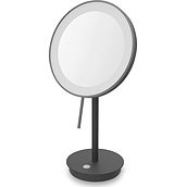 Oglindă cosmetică mică Alona neagră cu iluminare LED