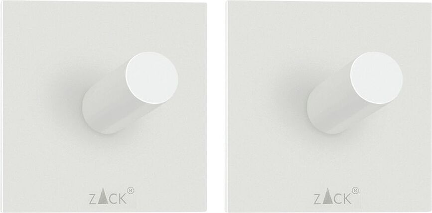 Peco Patères carrées, blanches, Lot de 2