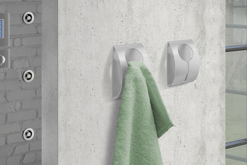 Peco Porte-Serviettes adhésif, acier inoxydable, finition mate