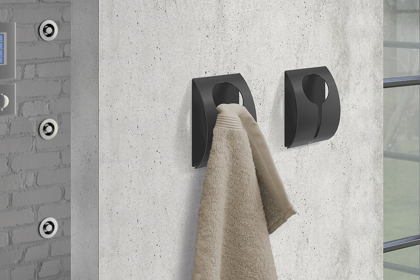 Peco Porte-Serviettes adhésif, acier inoxydable, finition mate