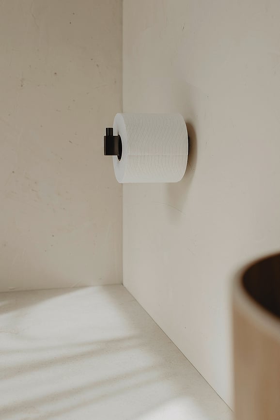 Portarrollos de papel higiénico Linea, con revestimiento PVD, 13 cm, gris grafito