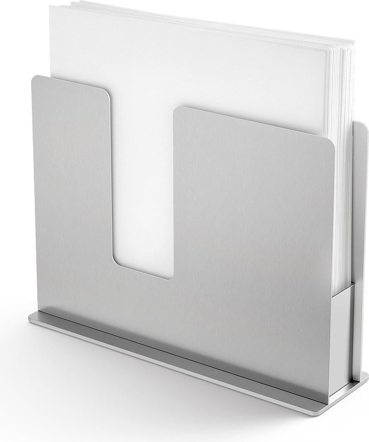 Servilletero de acero inoxidable Linu, mate