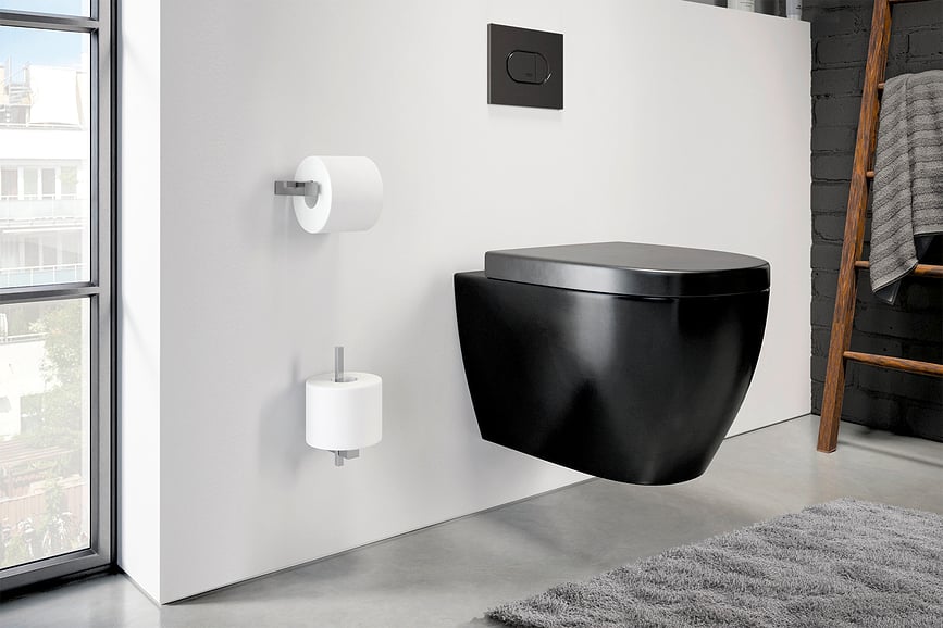 Portarrollos de repuesto Carvo, de acero mate, blanco