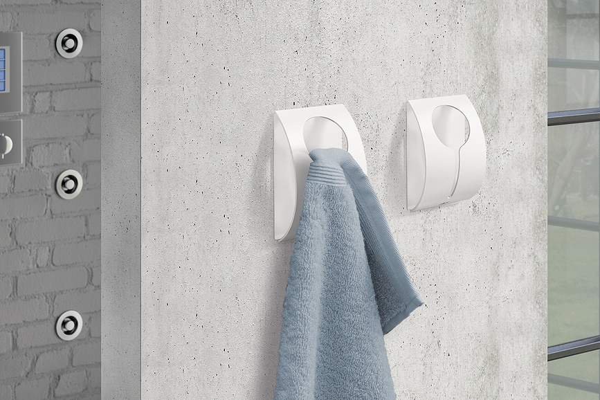 Colgador de Toallas de acero inoxidable Peco, acabado mate, adhesivo