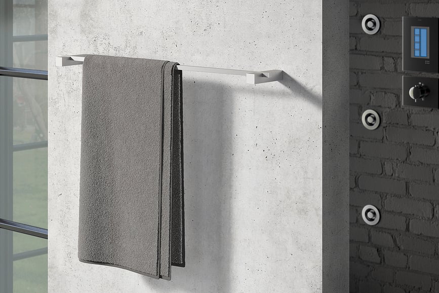 Toallero de acero pintado en polvo Carvo, 66 cm, blanco