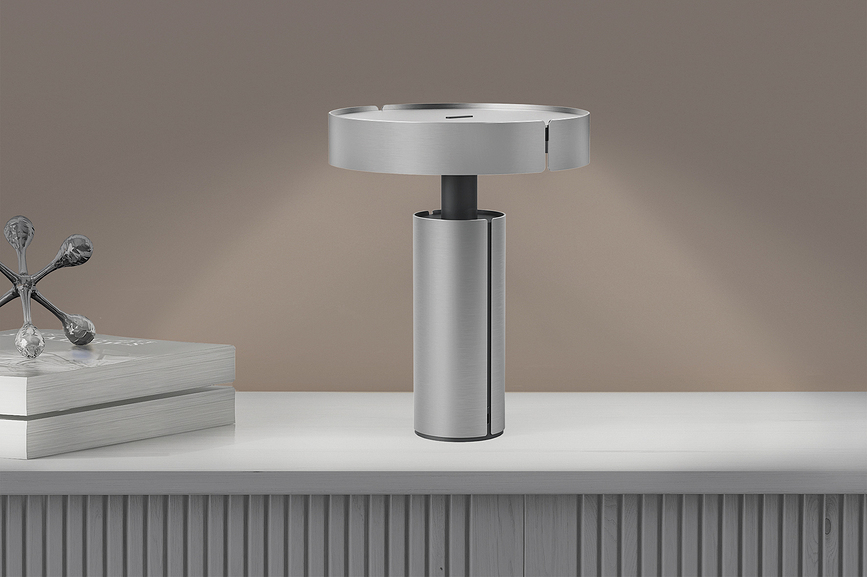 Yaro Lampe sans fil, argentée et noire