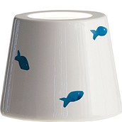 Abażur do lampy Poldina w rybki biały ceramiczny