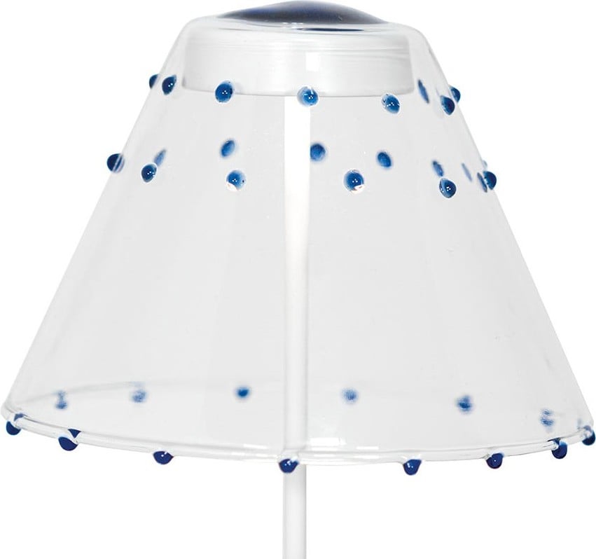 Abażur do lampy Swap w małe kropki niebieski szklany