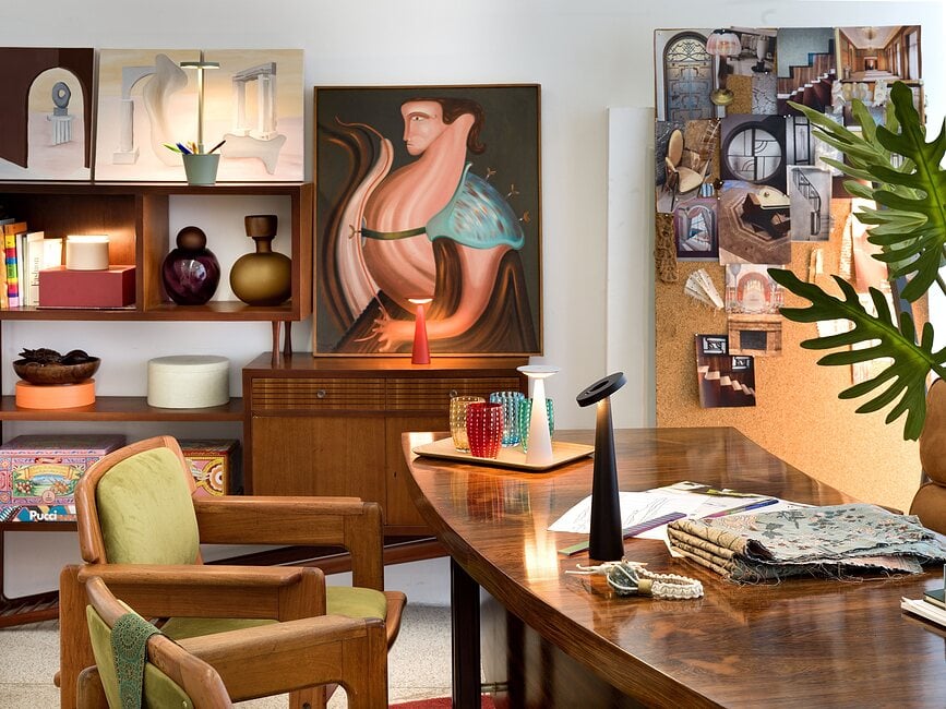 Angelina Stolna Lampa bežična siva