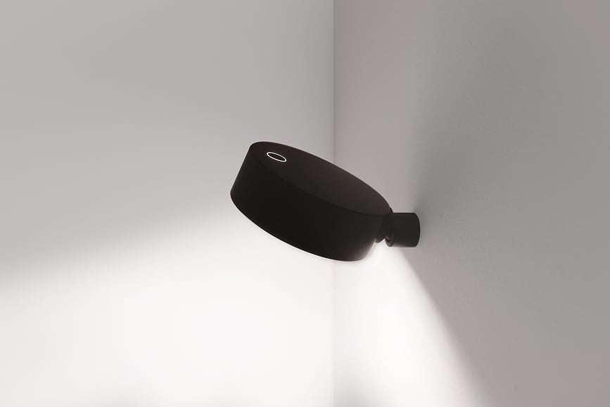 Aplique de pared inalámbrico Super O, negro