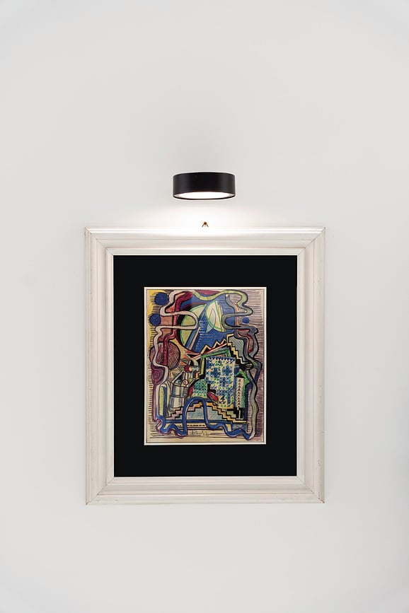 Aplique de pared inalámbrico Super O, negro