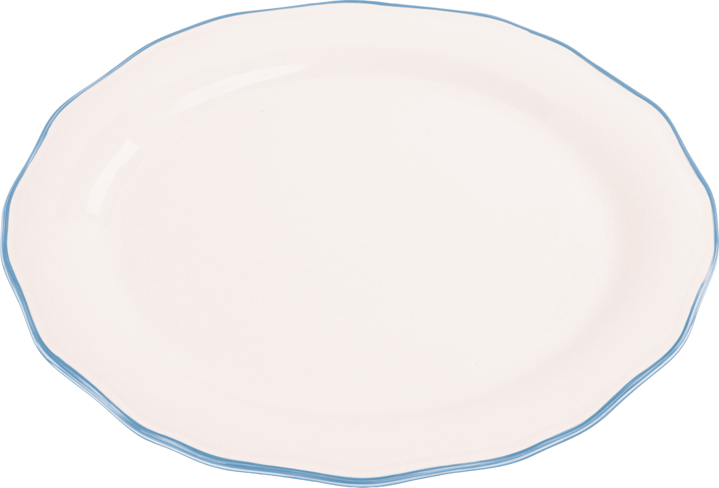 Asolo Teller oval 30 cm, weiß-hellblau