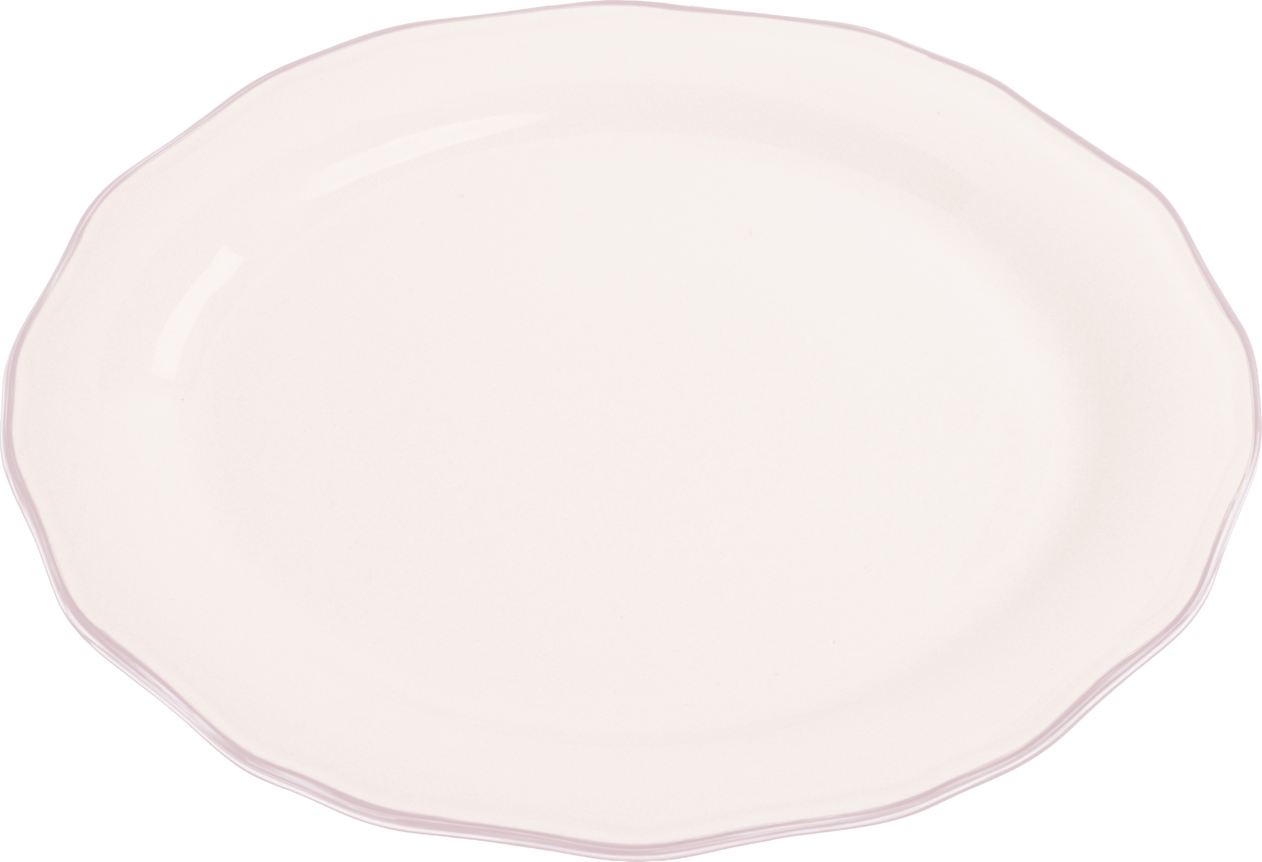 Asolo Teller oval 30 cm, weiß-rosa