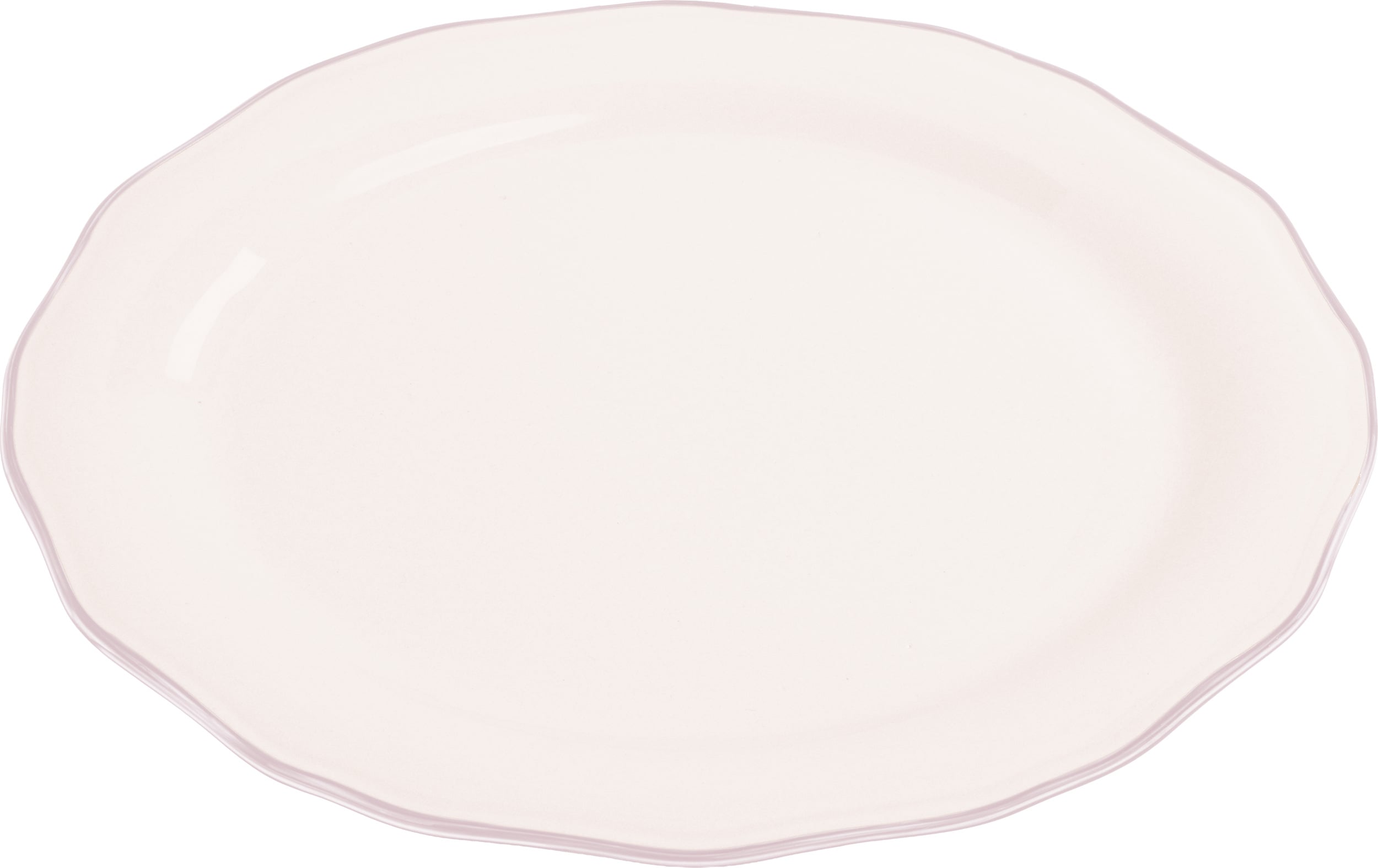Asolo Teller oval 38 cm, weiß-rosa