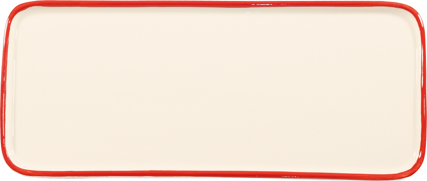 Bandeja para servir Lido Rim, rectangular, 26,5 cm, roja