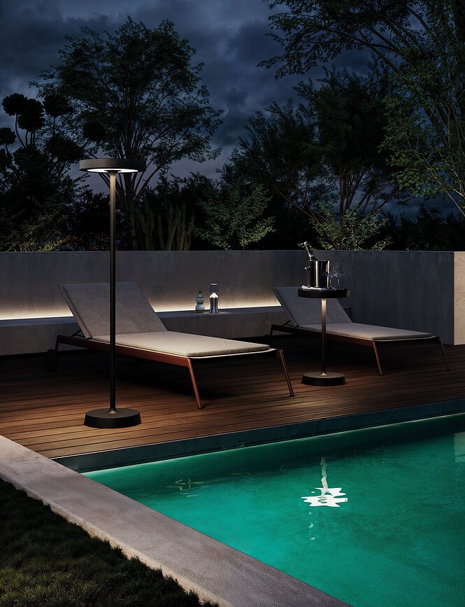 Barbell Lampe Solaire réglable en hauteur, marron