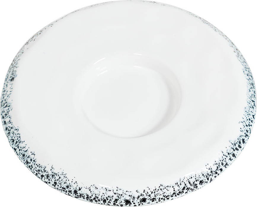 Base decorativa per lampade Pina bianca-nera in ceramica