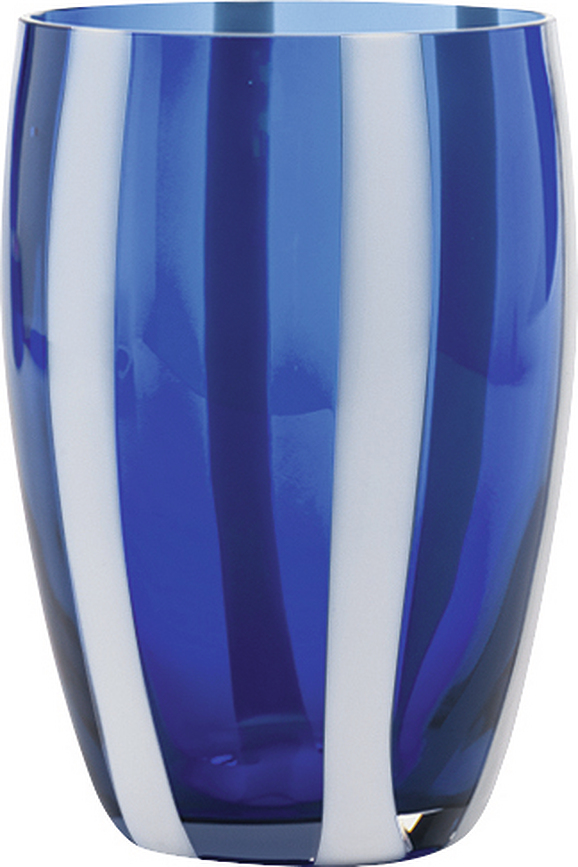 Bicchiere di vetro Gessato 320 ml celeste