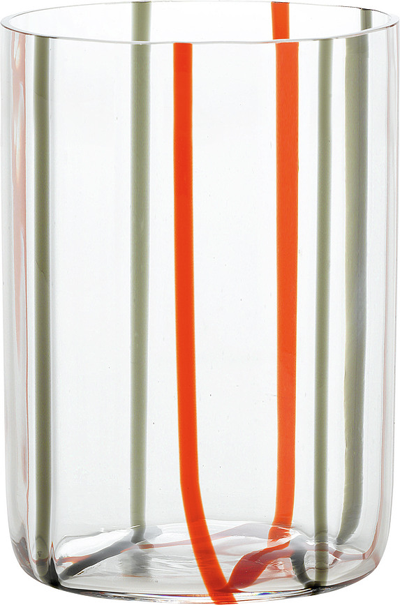 Bicchiere di vetro Tirache 350 ml rosso-grigio