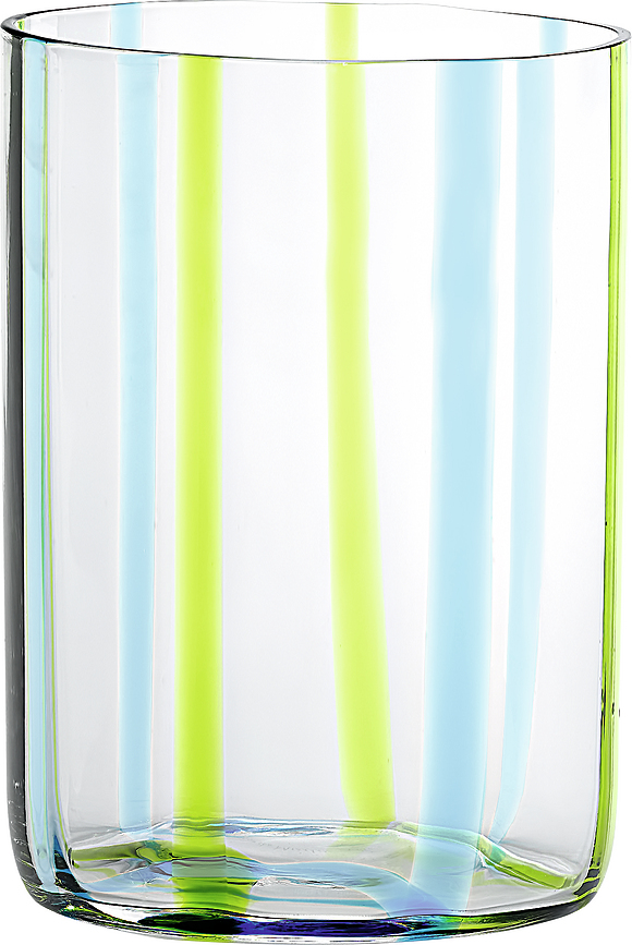Bicchiere di vetro Tirache 350 ml verde-celeste
